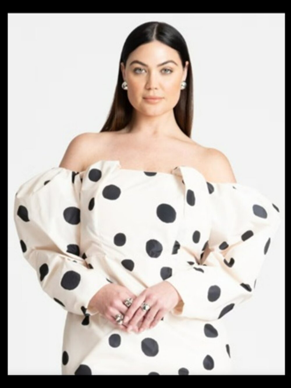 Eloquii Tailored Mutton Sleeve Paradiso Dot Mini Dress Sz 22 - Picture 2 of 12